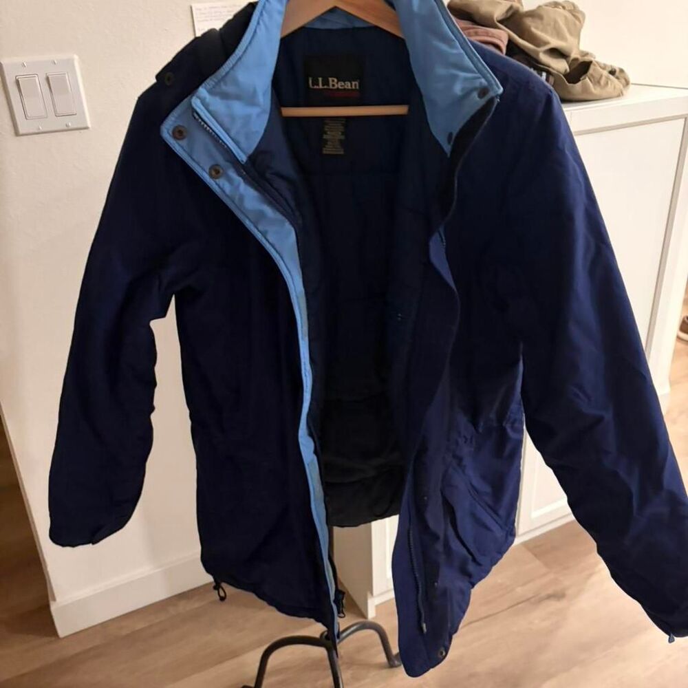 L.L. Bean Outdoors Hooded Winter Parka Jacket Navy Blue Women's Small